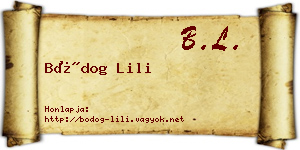 Bódog Lili névjegykártya
