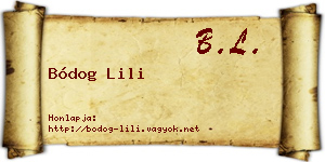 Bódog Lili névjegykártya