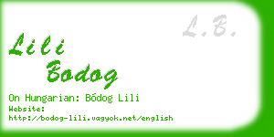 lili bodog business card