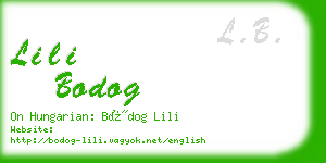 lili bodog business card